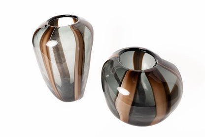 Florero Vidrio Rayas Cafe