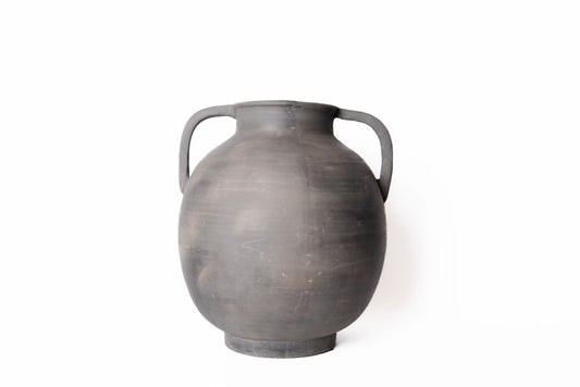 Jarrón Ceramica Negro 2 Orejas