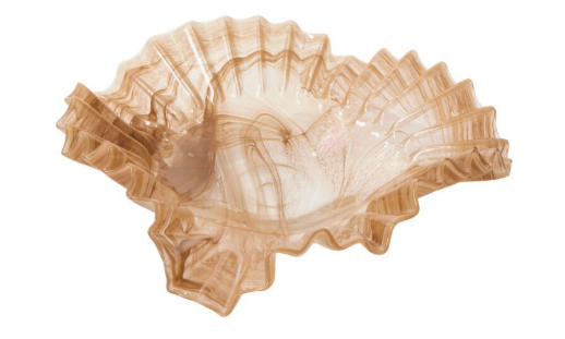 Bowl Vidrio Plisado Beige