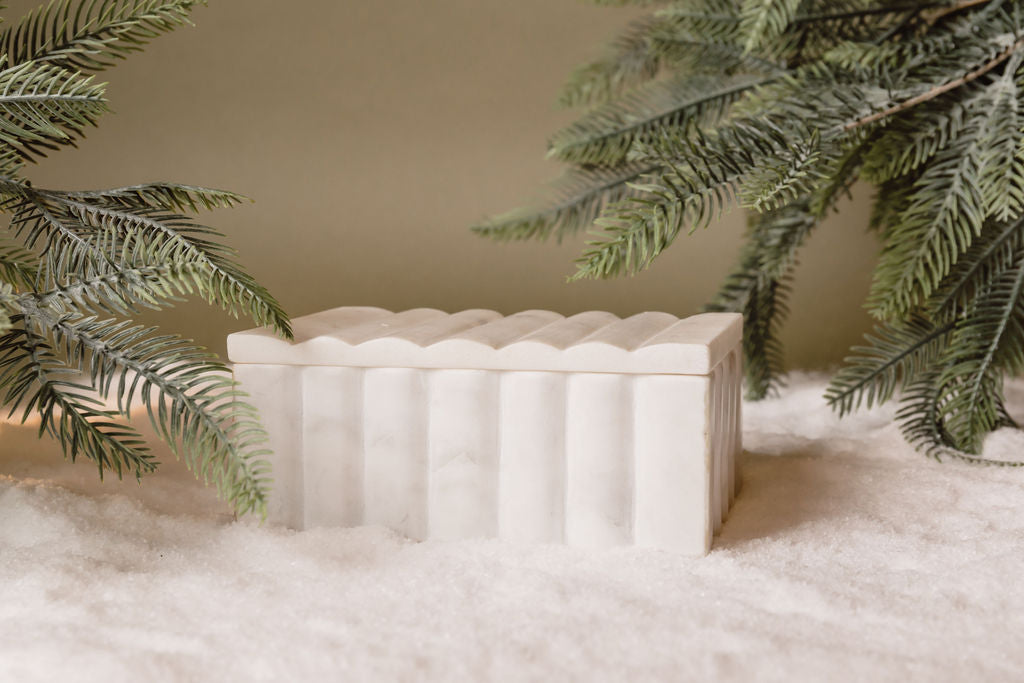 Caja Marmol Ondas Blanca