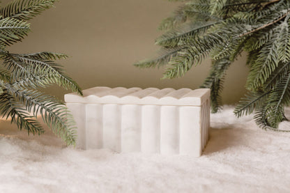 Caja Marmol Ondas Blanca