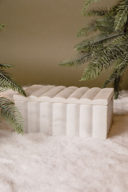 Caja Marmol Ondas Blanca