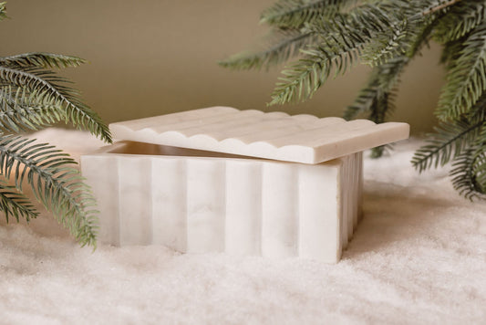 Caja Marmol Ondas Blanca