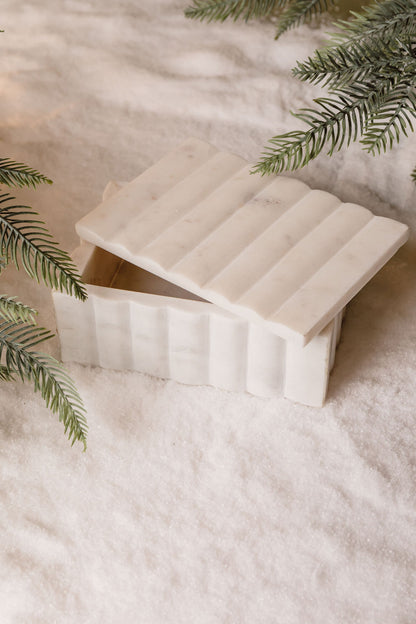 Caja Marmol Ondas Blanca